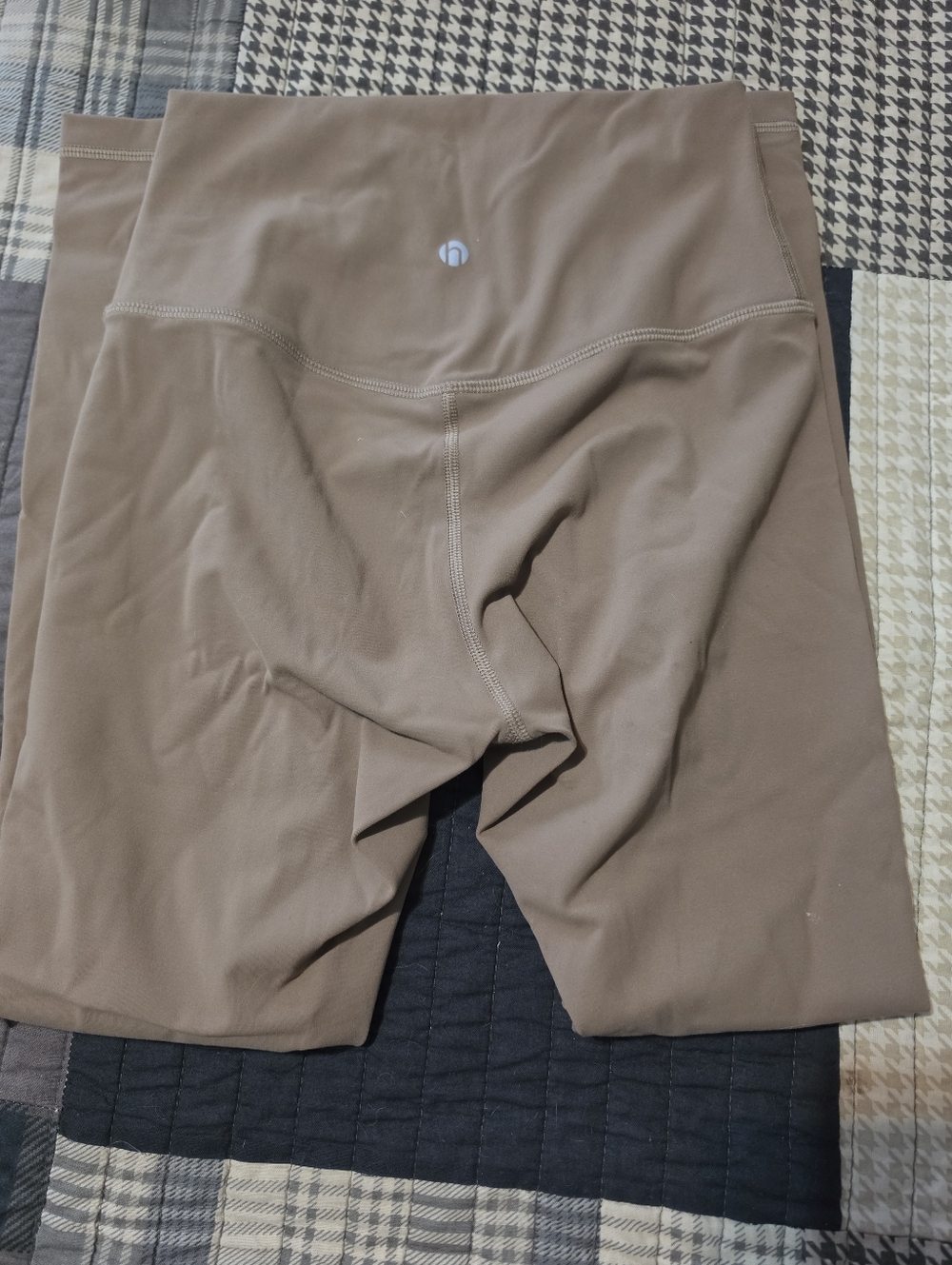 Hey Nuts High-Waist Tan Active Leggings with Small Logo